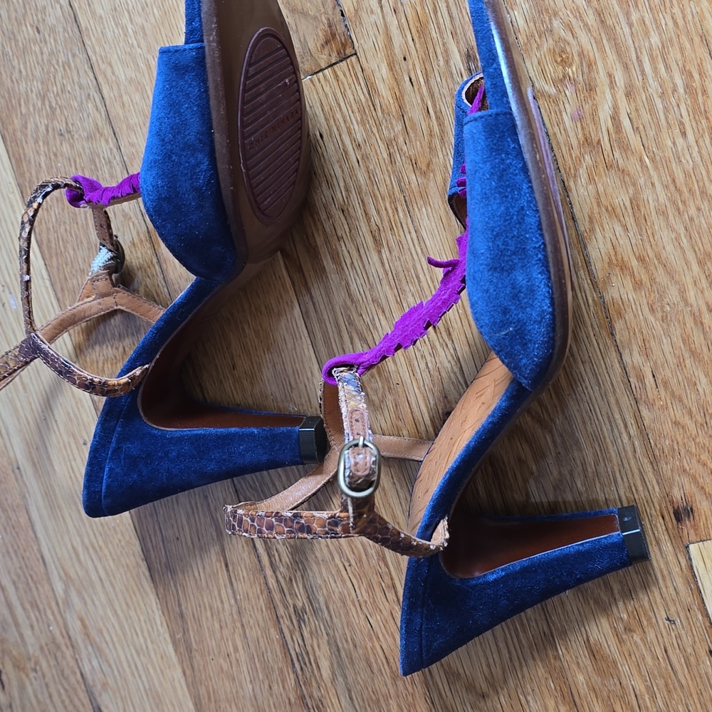 Chie Mihara Blue and Pink Heeled Shoes - Picture 4 of 9